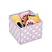 mDesign Soft Fabric Polka Dot Dresser Drawer and Closet Storage Organizer, Bin for Child/Kids Room, Nursery, Playroom, Bedroom, 2 Pack - Light Purple/White