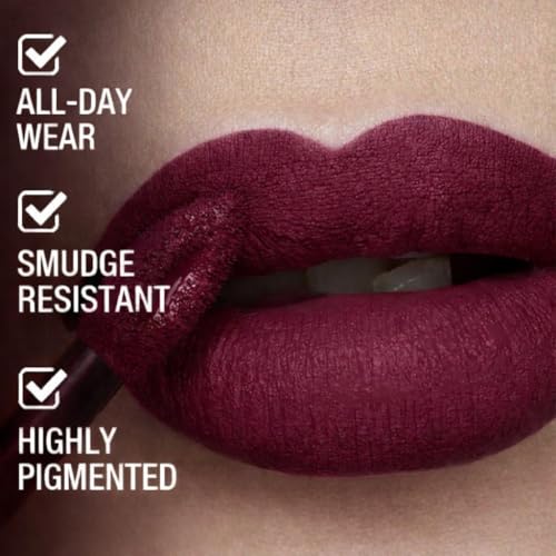 Image of True Matte Ruby Noir Lipstick | Deep Maroon-Wine Long Lasting Matte Lipstick for Women | Smudge-Proof, Vegan & Alcohol-Free Formula - 4 ml