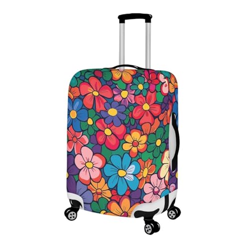 Hippie Flowers Luggage Covers,Suit Case Covers for Luggage,Travel Luggage Cover Suitcase Protector Fits 18-32 Inch Luggage2