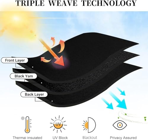 Image of 4 Pcs Magnetic Car Window Curtains with Triple Layer UV Protection - Foldable Pleated Side Window Sun Shades for Privacy & Heat Reduction | Universal Fit Removable Black Curtains for Cars SUVs