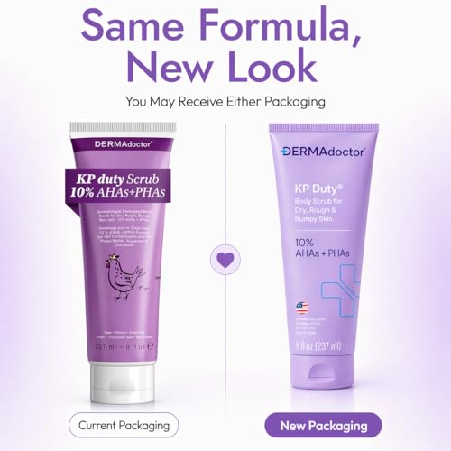 Image of DERMAdoctor KP Bump Eraser Body Scrub with 10% AHAs + PHAs for Keratosis Pilaris, Dry, Rough, and Bumpy Skin, Dermatologist Formulated Exfoliating Body Scrub with Glycolic and Lactic acids - 8 Fl oz