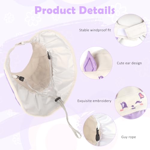 Image of SNOWIE SOFT Wide Brim Sun Hat for Kids Girls with Neck Flap Shawl, UPF 50+ Adjustable Chin Strap Sun Protection Hat for Girls 2-10 Years Old, Summer Breathable Sun Visor Hat Windproof Beach Hat