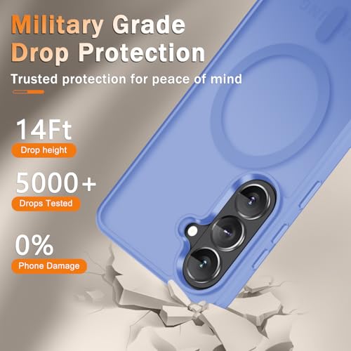 Image of for Samsung Galaxy S26+ Plus Case, Matte Magnetic Phone Cover, Purple | Fit for MagSafe, Screen Protector included, Shockproof Military Grade Protection, Translucent Frosted Back