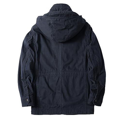 Image of Men's Military Jackets Hoodie Cargo Bomber Outdoor Coat with Multi Pockets