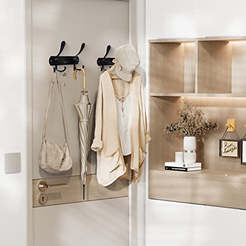 Bjiotun 2 Pack Toilet Paper Holder Wall Mount & Coat Hooks Wall Mounted, Black Toilet Paper Holder & Stainless Steel Coat Rack Wall Mount #TOP6