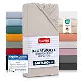 Blumtal® Basics Spannbettlaken Jersey - Baumwolle - Oeko-TEX zertifiziertes...