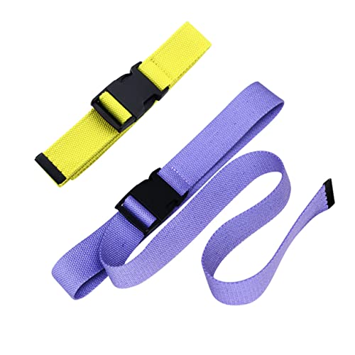 Unisex Casual Belt 2pcs Plastic Buckle Canvas Belt Easy Adjustment Breathable for Men Women Random