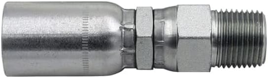 (10-Pack) 3/8" Hose x 3/8" NPTF Male Pipe Swivel Hydraulic Hose Crimp Fitting Ends | MPX-06-06
