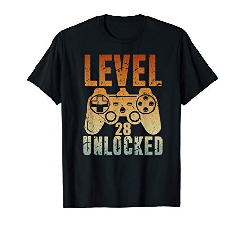 28th Birthday Gift - Level 28 Unlocked Video Gamer Camiseta