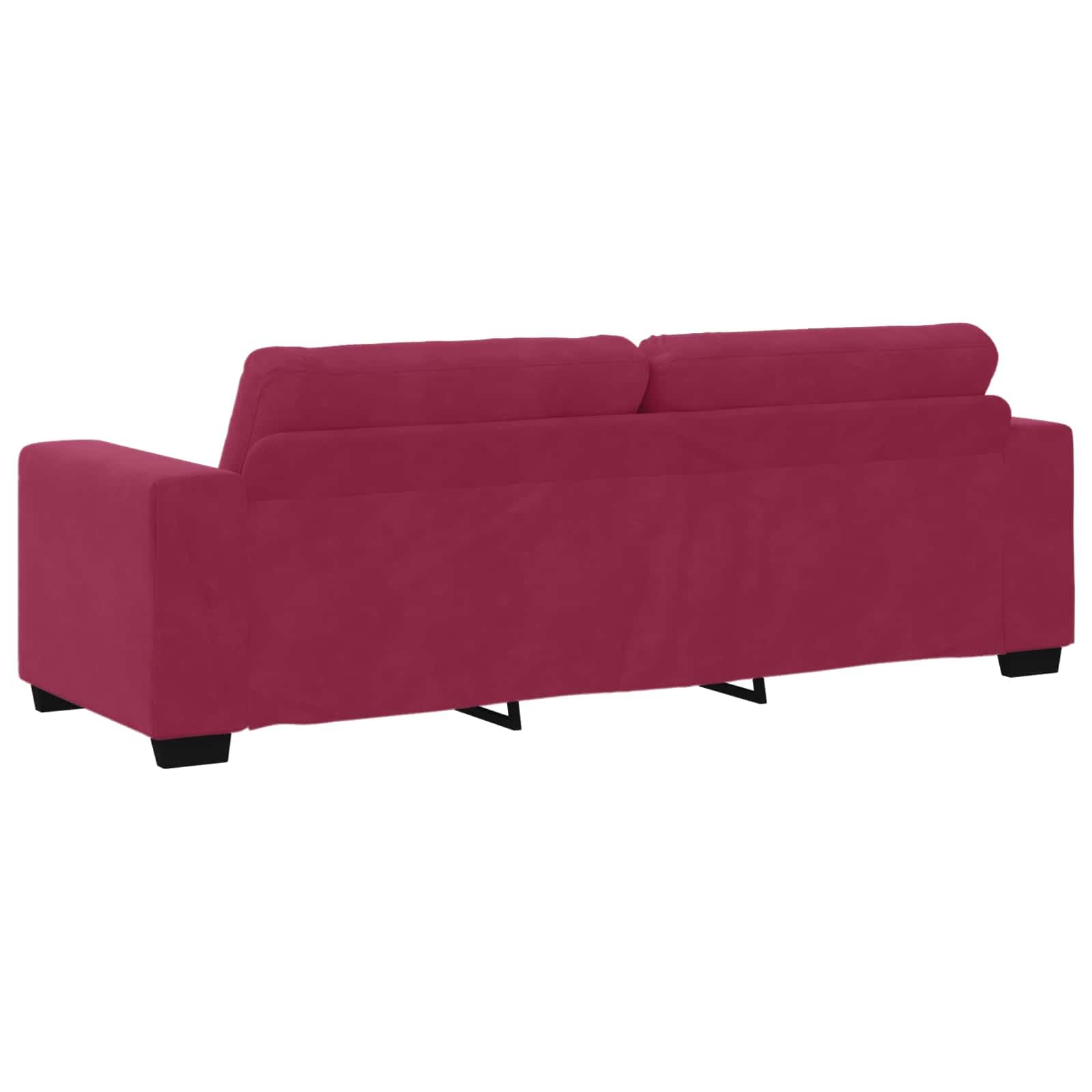 Quoril Canapé d'angle 3 places en velours rouge vin avec fonction couchage et espace de rangement, canapé d'angle moderne avec fonction relaxation, garniture rembourrée pour salon, chambre d'amis