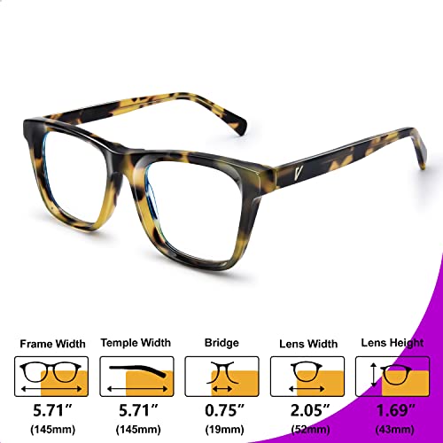 Image of VISOONE Square Blue Light Blocking Glasses TR90 Clear Lens for Women Men BONA