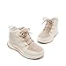 DREAM PAIRS Ankle Winter Boots for Women Waterproof Lace Up Anti-Slip Warm Snow Booties Fashion Sneaker Boots,Size 8.5,Beige,SDSB2416W-1
