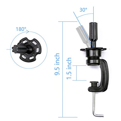 Eerya Wig Mannequin Head Stand Cosmetology Manikin Head Standard Holding Holder Clamp Stands Black (1Pc, Desktop Head Stand) #TOP5