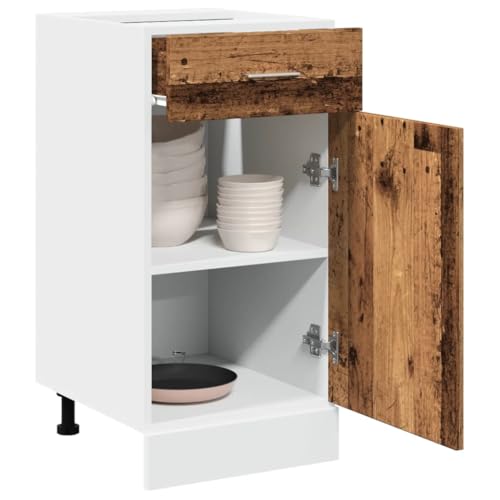 Xichuzi Armario Inferior cajón Cocina Madera Envejecida 40x46x81,5cm, Mueble Cocina, Armario Despensero Cocina, Alacenas Y Vitrinas, Alacena De Cocina, Cocina Muebles, Armarios Baños - 856083