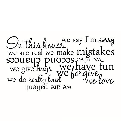 Momangel - Adhesivos Decorativos para Pared, diseño de Letra en casa Negro Cover