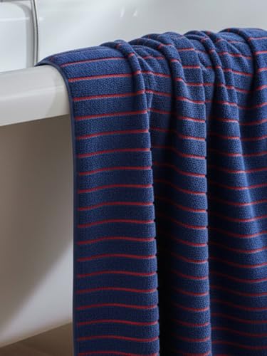 Image of NAUTICA Quick Dry Towel -1pc Bath Towel (ridgeport) | 500 GSM l 30 x 60 inch | Quick Dry Large Pool & Travel Towel | Blue /RED