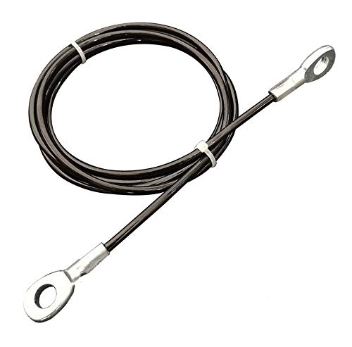 Fitness Pulley Cable 118/157/197/236 Inch, LAT Pulldown Cable Replacement Thick 6mm for Pulley System Cable Machine Accessories, PU Coating Steel Wire Rope(Cable with Double Eyelet Ends,118