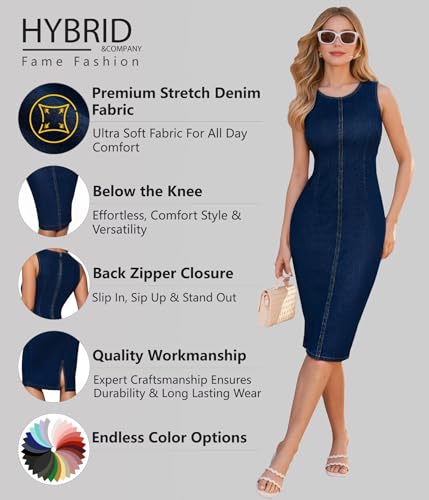Image of Hybrid & Company Women's Sleeveless Denim Dress