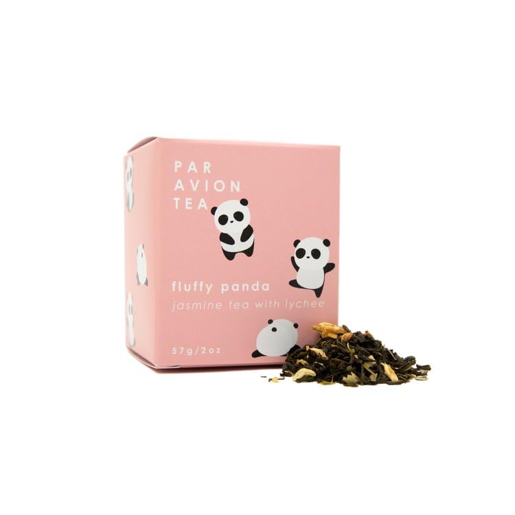 Par Avion Tea, Fluffy Panda - Small Batch Loose Leaf Jasmine Tea With Lychee - 2 oz