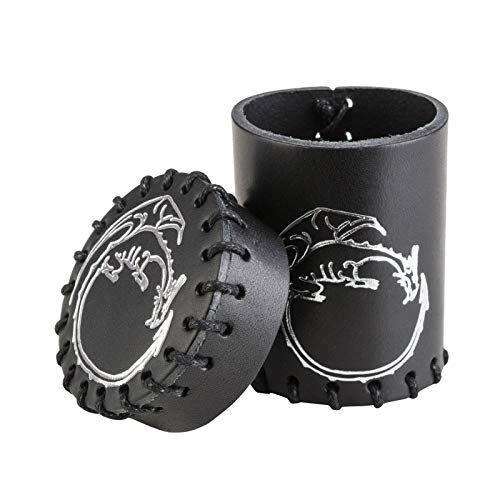 Gerardos Qworkshop Leather Dragon Dice Cup, Black, Multi-color - Image 2