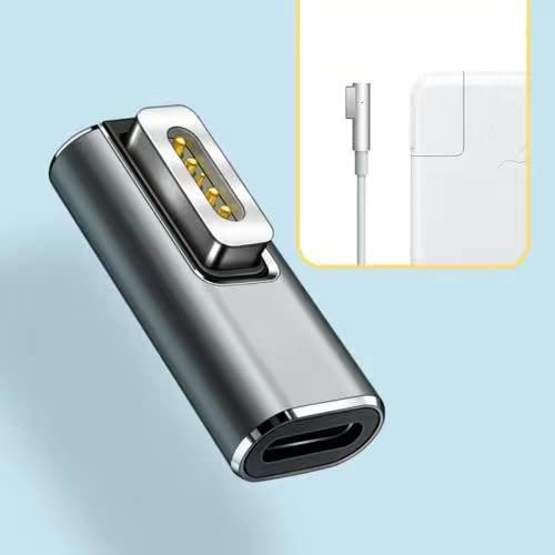 Miniatura 7 de Adaptador magnético USB C de punta en L compatible con 1 MacBook Pro Air magnético, adaptador de carga rápida tipo C PD Power Reemplazo para fuente