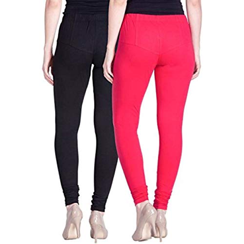 Image of Cotton Lycra Soft Stretchable Women's Multi Color Leggings, Pack of 2 - S,M,L,XL,2XL
