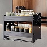 Questo cestello portaoggetti Estraibile a Doppio Strato è Perfetto per i pensili della Cucina. Il Design a Parete da 25,98 Pollici Consente di Risparmiare Spazio e facilita L'Accesso.