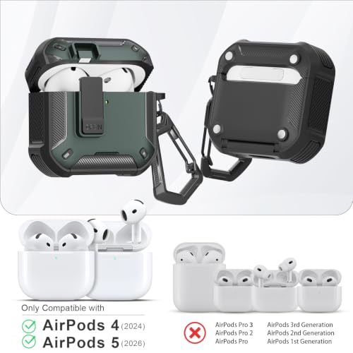 Image of for AirPods 5 /4 Case (2026 /2024) with Magnetic Secure Lock and Phone Stand