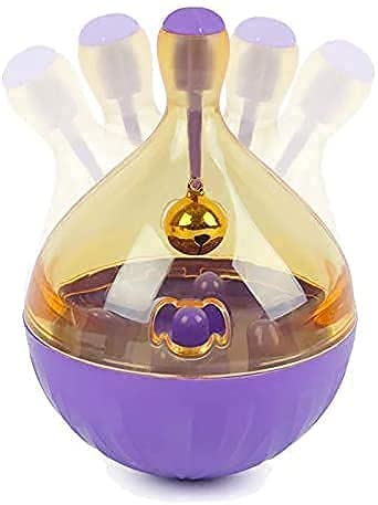 Dog Cat Tumbler Toy Treat Ball Pet Slow Feeder Food Dispenser Feeding Toy Dog Puzzle Toy for Dog Cat Natural Instinct Fulfillment IQ Active Dog Treat Ball Dispenser Toy for Training