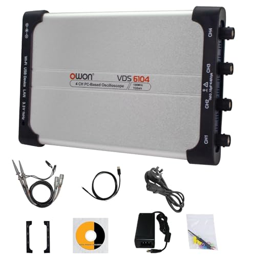 OWON PC Osciloscopio de 4 Canales Digital USB Virtual Osciloscopio de Risoluzione Verticale a 8 Bit 100 MHz 1Gsa/s
