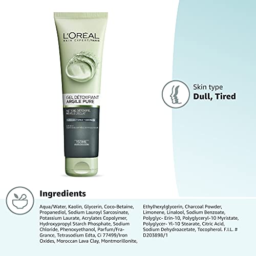 L'oreal Paris Skincare Pure-Clay Facial Cleanser With Charcoal For Dull And Tired Skin To Detox And Brighten, Face Wash For All Skin Types, 4.4 Fl; Oz. #TOP5