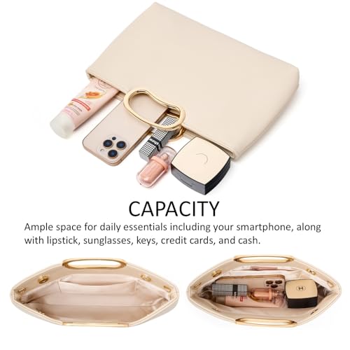 Image of DETARA Clutch Purses for Women Cut Out Handle Clutch PU Leather Evening Bag Elegant Purse for Women Formal Wedding Party