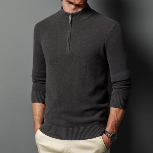 100% Wool Men's Performance Club Quarter Zip Neck Pullover Sweater3