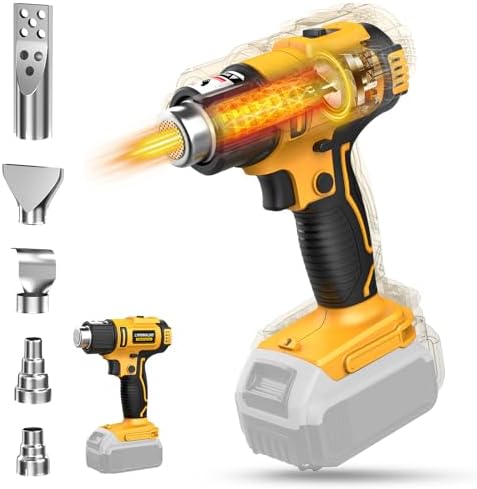 Close-up view of the heat gun showing controls
