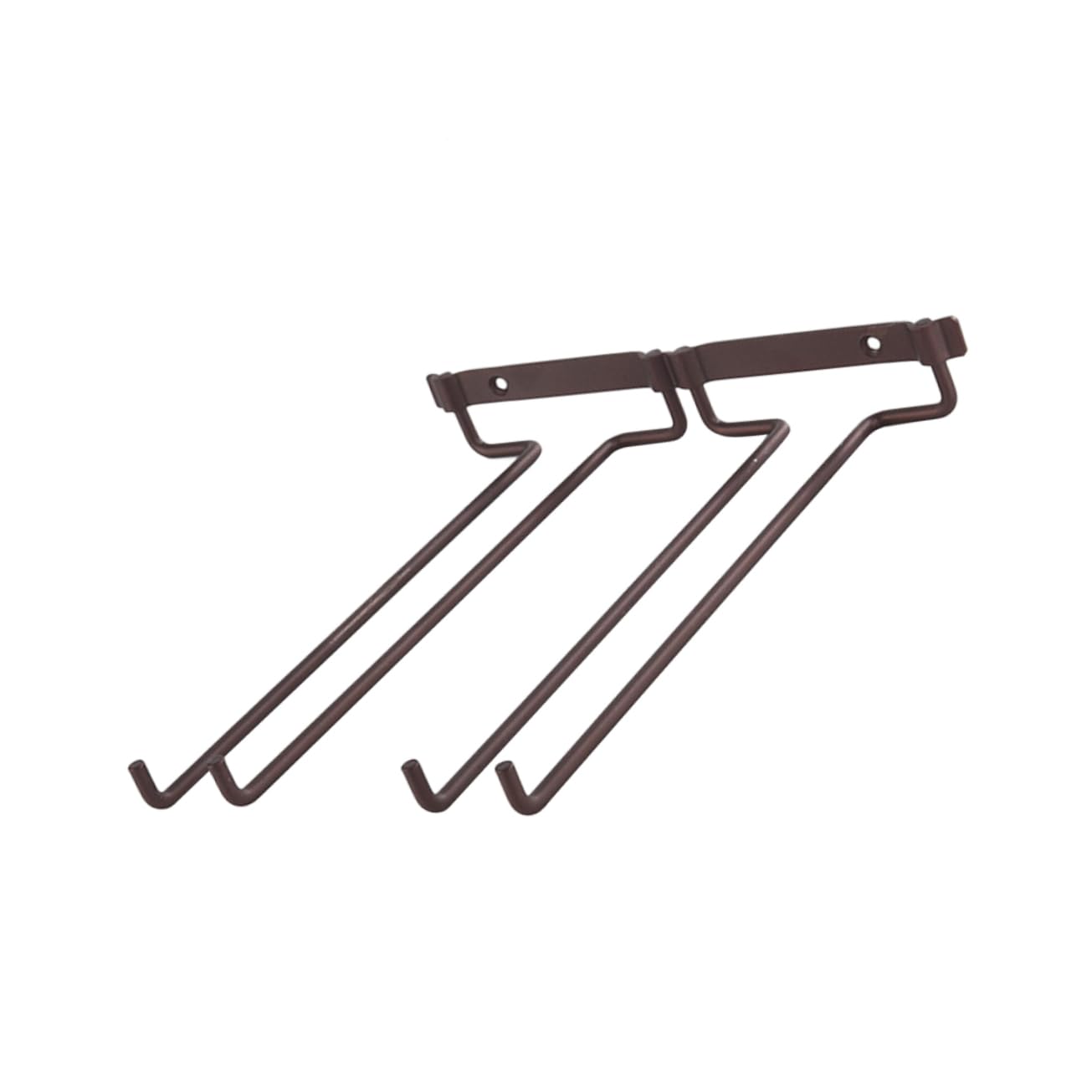 DECHOUS Hanging Holder Double Rows Upside Down Goblet Rack Stylish Iron Wine Shelf for Kitchen Bar Display Matte Bronze Secure Storage for Wine Cups