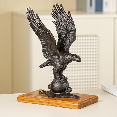 Estatua de águila voladora de hierro fundido para decoración miniatura 2