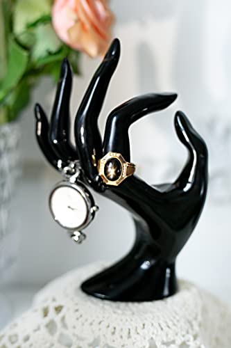 Image of Maxsirui Hand Form Ring Holder Jewelry Display Organization Rack Bracelet Ring Watch Stand Support Aesthetic Y2k Room Decor (Black)