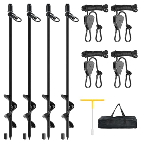 Tent Stake Heavy Duty Kit for High Winds, 4 Pack 17.7