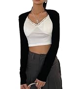 COZYEASE Women's Long Sleeve Bolero Shrug Top Rib Knit Open Front Cropped Shrug Cardigan for Dress