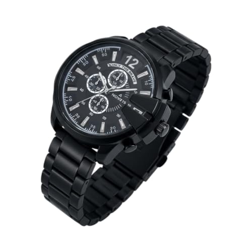 Image of Stylish Modern Armor Chronograph Wrist Watch for Men | Heavy Dial Stylish Analog Watch | Premium Black Metal Strap | Available in Black & White Dial inch