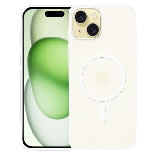 Image of amazon basics Luxury Paper Thin Case Cover for iPhone 15 5G | Matte Finish | Compatible with magsafe | (White, iPhone 15 5G)