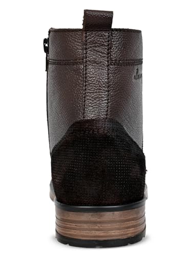 Image of Allen Cooper Genuine Premium Leather Luxury Memory Foam High-Top Ankle Boots Shoes For Men(962|Black|Size-6,7,8,9,10)