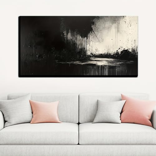 Grande toile abstraite moderne pour salon contemporain chic