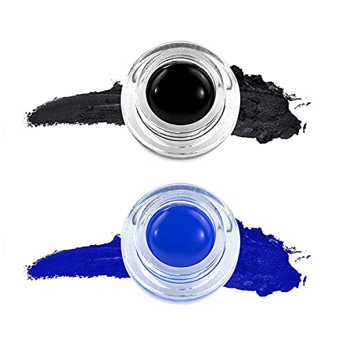 Image of MARS 2-In-1 Hue Gel Eyeliner | Waterproof & Smudgeproof Formula | Stay Upto 24 Hours | Comes With 2 Brush Set (6.0 Gm) (Black & Blue)