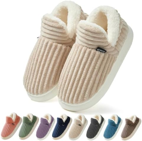 Coswind Hausschuhe Damen Herren Winter Warme Plüsch Geschlossen Pantoffeln | Bequeme Memoryschaum Slippers, Weiche&Gemütlich, Rutschfeste Sohle, Indoor Outdoor, Das ideale Geschenk