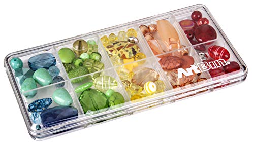 Image of ArtBin 6907AB Slim Line 10 Compartment Small Art & Craft Organizer, [1] Plastic Storage Case, Clear (Pack of 6)