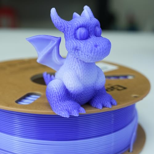 Image of GratKit Gradient PETG Filament, Color Change 3D Printer Filament 1.75mm, 1kg, Multicolor PETG Translucent Gradient Dark Purple White