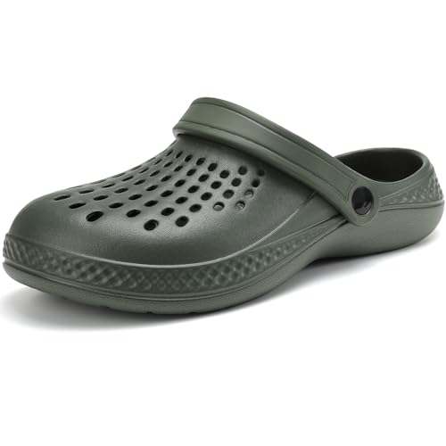 VOLHAL Clogs Herren Pantoletten Sommer Leicht Hausschuhe Atmungsaktiv Gartenschuhe rutschfest Weiche Strand Slippers San...