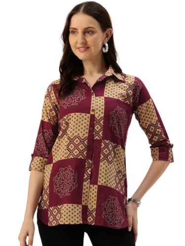 Image of feranoid Classic Collared Cotton Shirt with 3 /4 Sleeve for a Timeless Casual Look