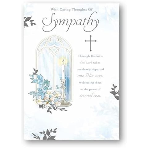 Paper Rose Sympathy Card with Religious Design Cover